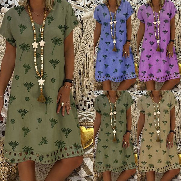 

summer dress women fashion retro short sleeve floral print dress summer v neck vintage vestidos robe femme 7, Black;gray
