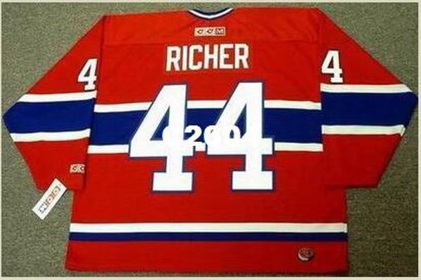 

men #44 stephane richer montreal canadiens 1986 ccm retro away hockey jersey or custom any name or number retro jersey, Black;red