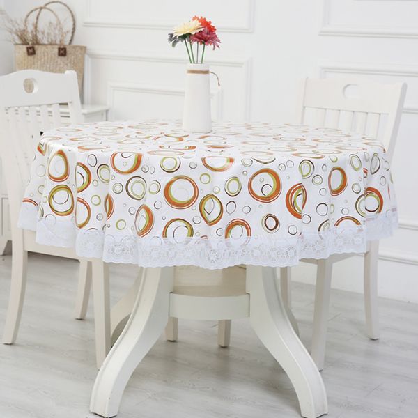 

thick round table cloth environmental protection fleece-lined plastic large round table cloth round tablecloth pvc table cloth waterproof oi