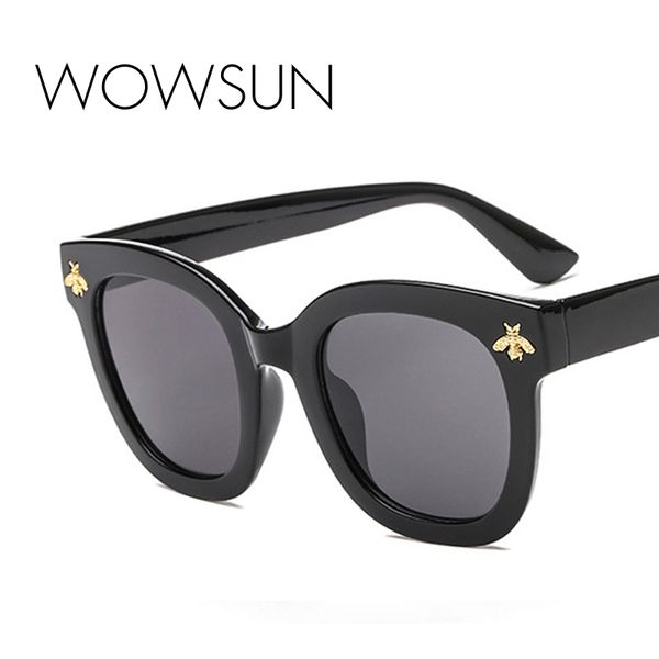 

wowsun ретро bee солнцезащитные очки женщины brand driving путешествия солнцезащитные очки женщины черный красный желтый uv400 a721, White;black