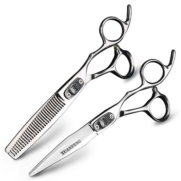 

xuan feng череп ножницы парикмахера 6 дюймы волосы ножницы японии 40c резка и разжижение набор парикмахерской для дома парикмахерской