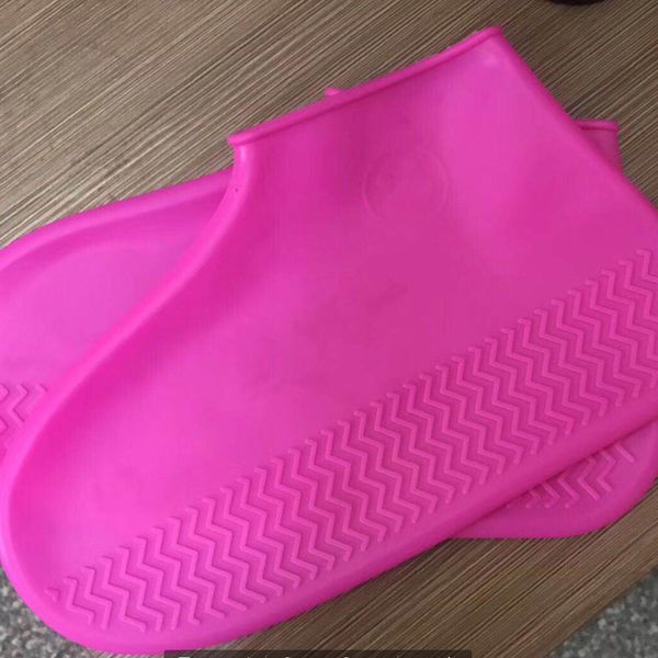 

recyclable silicone overshoes reusable waterproof rainproof men shoes covers rain boots non-slip washable wear-resistant, White;pink