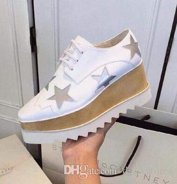 

2018 new arrivals wedges platform shoes platform single shoes leather single shoes women lace up stars casual shoe