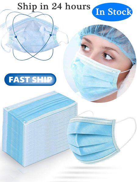 

profession face mouth mask 3 layers dustproof mask pm2.5 nonwoven disposable elastic breathable face mask
