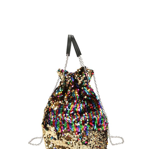 

sequined hand bucket bag messenger bag fashion