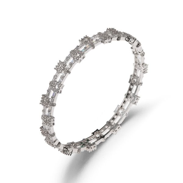 

european and american exaggerated bracelet with zircon inlaid half ring bracelet creative womens simple jewelry source factory accessories, Golden;silver