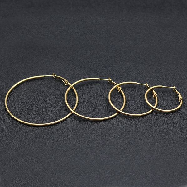 

2 pairs 50mm fashion femal earrings hoops rose gold hoop earrings for womens girls sensitive ears, Golden;silver