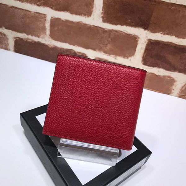 

dsigner wallets for men and women short wallet clutch bag real leather men business card holders wallet with box 496309 12x9.5cm, Red;black