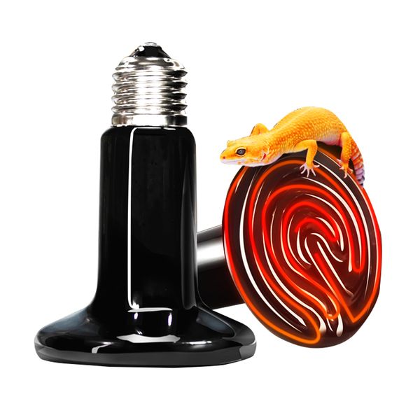 

pet reptile heating lamp 25/50/75/100/150/200w turtle ceramic infrared lamp reptile bulb temperature control equipment 220v-240v