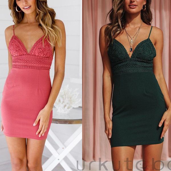 

summer dress 2018 women casual beach short dress spaghetti strap mini lace party dresses vestidos s-xl, Black;gray