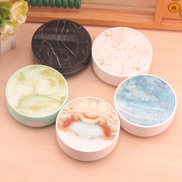 

hot cute marble нашивки contact lens case путешествия очки линзы box для унисекс уход глаз держатель контейнера поддержка подарков бесплатна