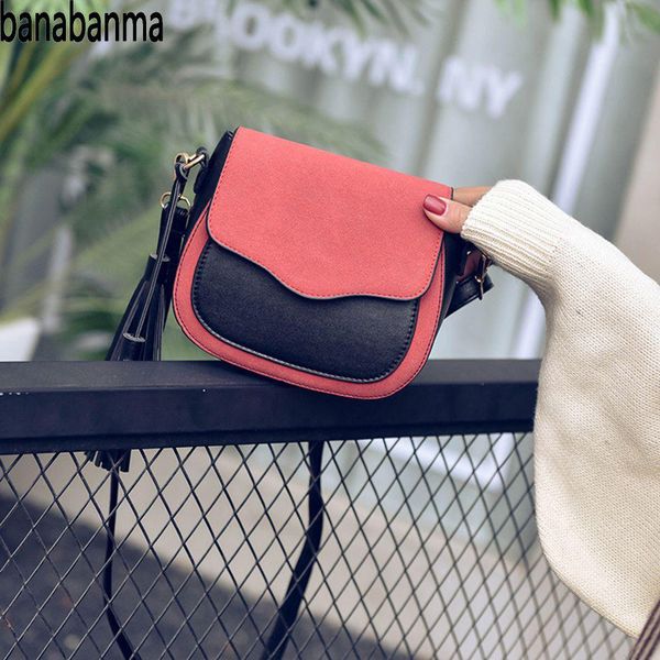 

banabanma women handbag lady satchel fashion semicircular matting tassel pu leather handbag shoulder bags for women 2018 zk40
