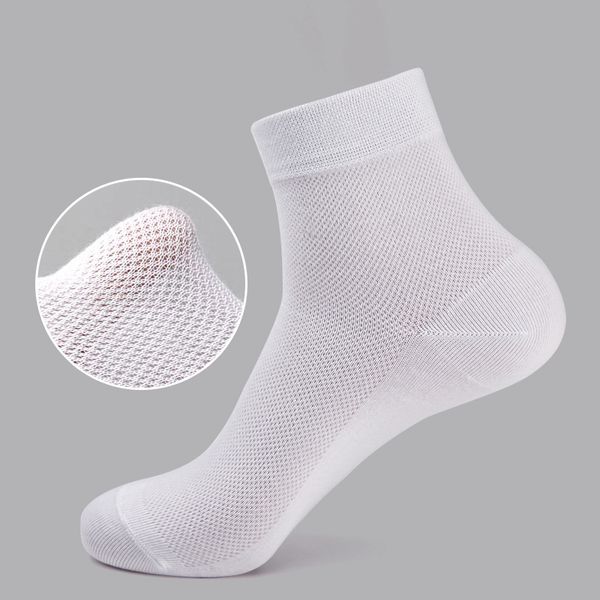 

5pairs spring summer men's breathable cotton socks casual business dress clothing sock for men women2019 student short sock mesh, Black