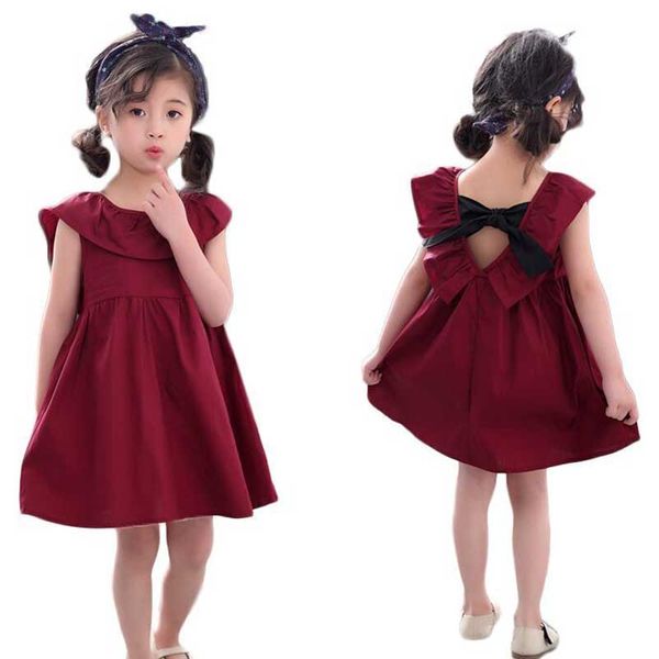 

girls cute vest dress 2020 kids sleeveless dresses summer children elegant red princess dress 2 3 4 5 6 years baby girl clothing, Red;yellow