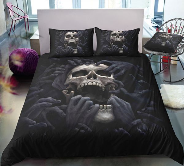 Thumbedding 2019 New Bedding Set Skull Printed Soft Duvet Cover