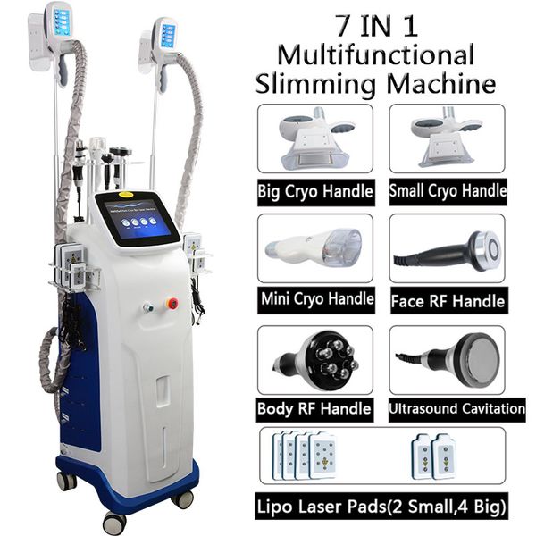 

new promotion 7 in 1 cryolipolysis fat ing ultrasonic cavitation vacuum radio frequency lipo laser slimming machine spa