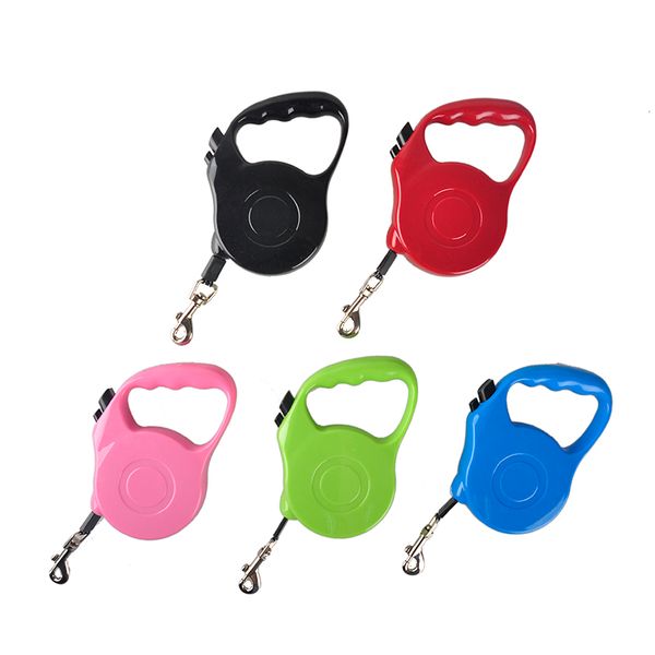 

3m 5m retractable pet leash lead one-handed lock training lead puppy walking nylon leash adjustable dog collar for dogs cats