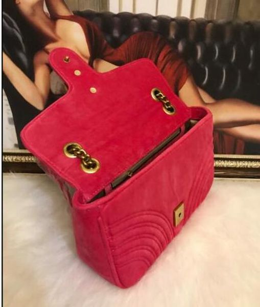 

large size 26cm fashion women designers marmont shoulder bag velvet handbag famous crossbody bags feminina chain crossbody bag chain handbag