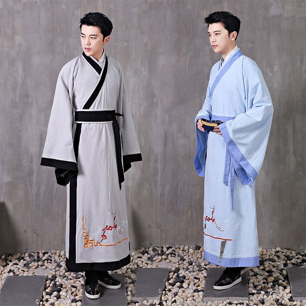 

hanfu male clothing men's tv film cosplay costume chinese traditional ancient robe embroidery scholar gown, Black;red