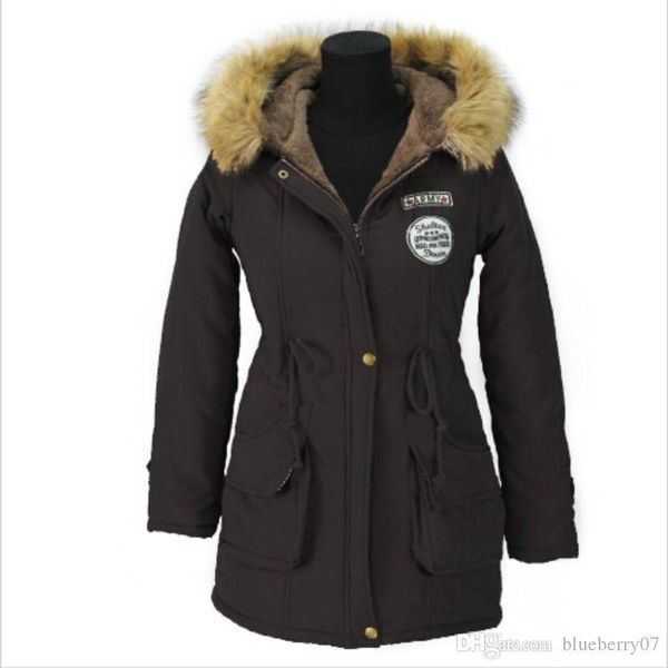 

thickening parkas winter jacket women coats outerwear plus size casual long down cotton wadded lady fashion warm, Black