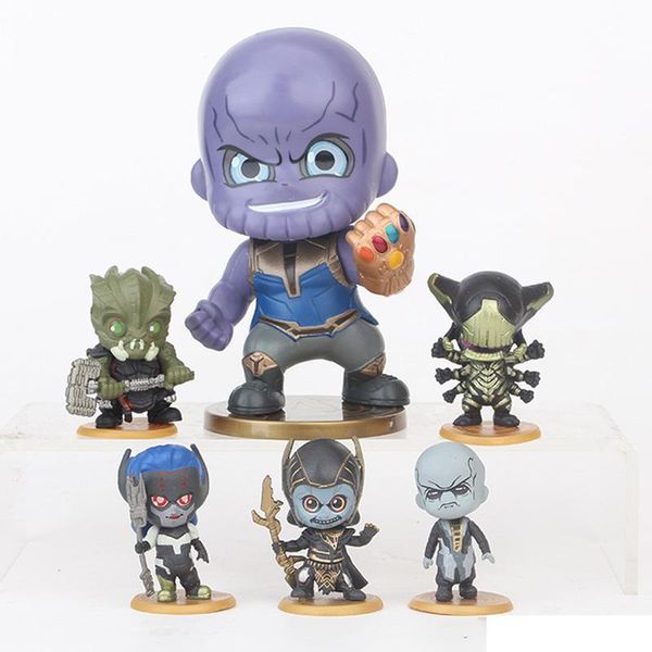 

6 style avengers 3 infinity war plastic doll toys 5-9cm new kids avenger cartoon thanos corvus glaive ebony maw figure toy