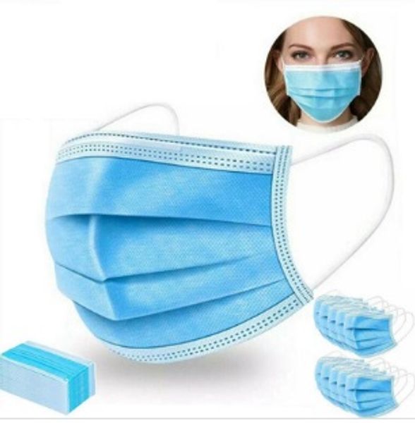 

50 шт. / лот ddhhll 3-слойная одноразовая маска для лица и рта anti flu пылезащитная earloop маска противотуманные маски zza1919