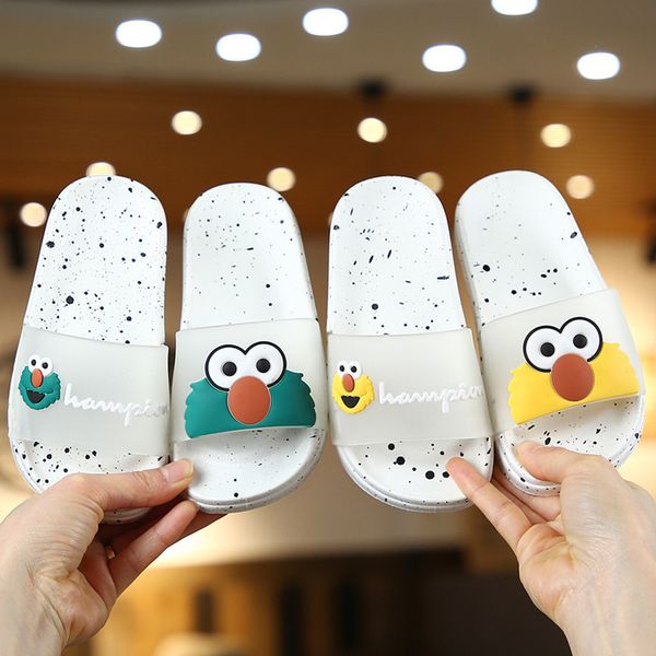 

new summer cute cartoon spray children parent-child small kids slipper little girl shoes home indoor animal prints, Black;grey