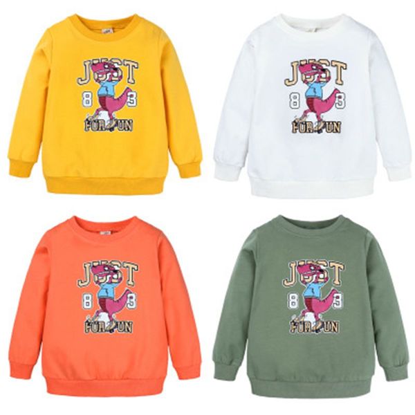 

new kids dinosaur print t-shirts autumn child casual tees long sleeve cotton children boy's fashion print soft t-shirt, Blue