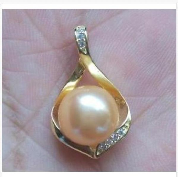 

huge 10-11mm natural south sea genuine gold pearl pendant, Silver