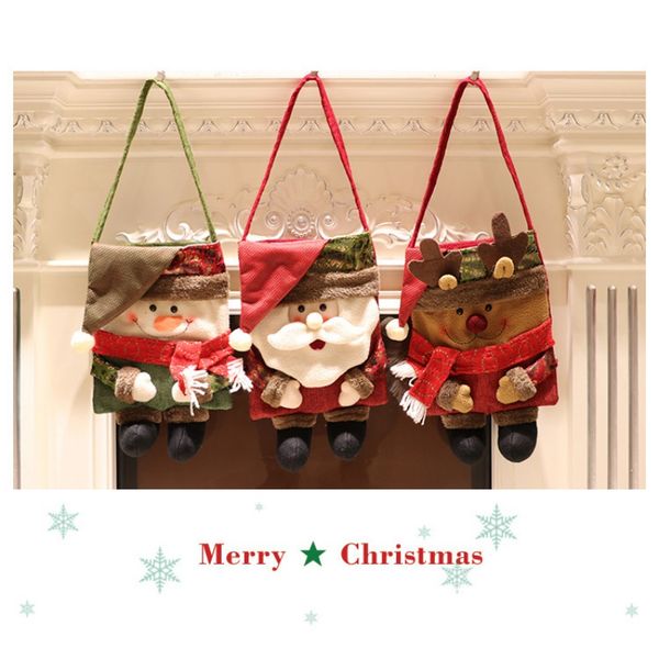 

merry christmas decorative candy gift bag santan bag cute santan shape storage christmas decoration storage