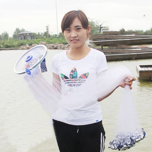 

cast net 240-300 lead fishing gill network american hand throw net iron pendant small mesh sprots catch fishing