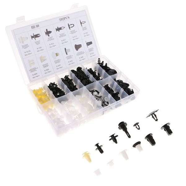 

292 pieces 12 sizes car push pin rivet retainer clips for toyota mitsubishi