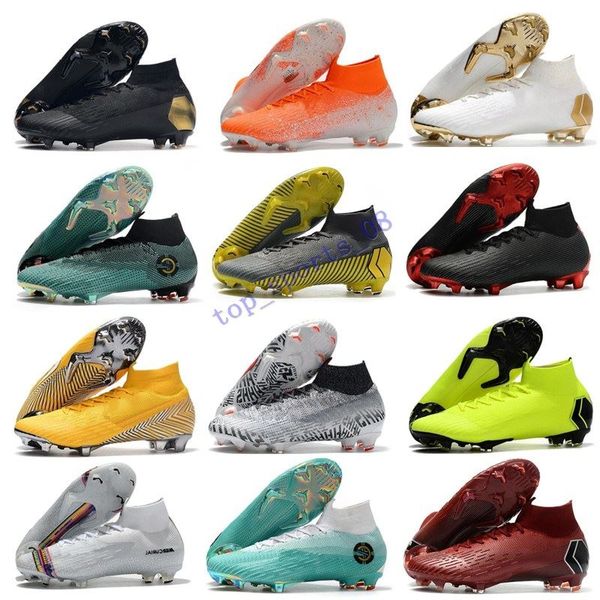 

2019 mercurial superfly vi 360 elite fg kj 6 xii 12 soccer cleats mens women neymar cr7 high soccer shoes football boots 35-45