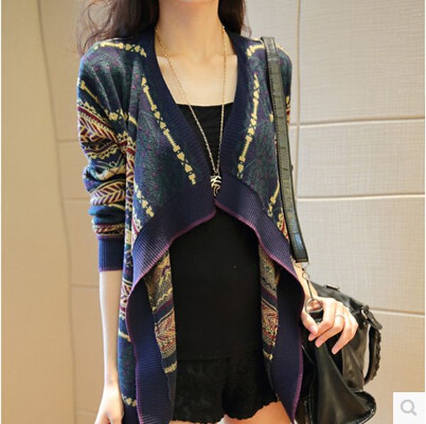 

new 2017 spring women fashion striped cape cardigan loose women long-sleeved sweater knitted cardigan sweater coat ae296, Black;white