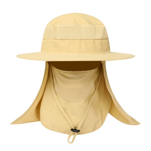 

outdoor flap cap foldable portable sunshade mouth neck cover sun hat sportswear accessories with chin strap, Black;white