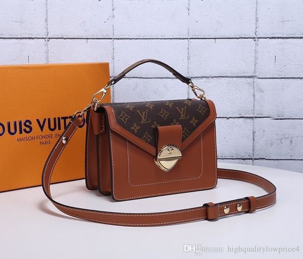 

classic b colors brwon letter leather women handbag fashion men leather shouler bag 44386 22-15.5-7.5