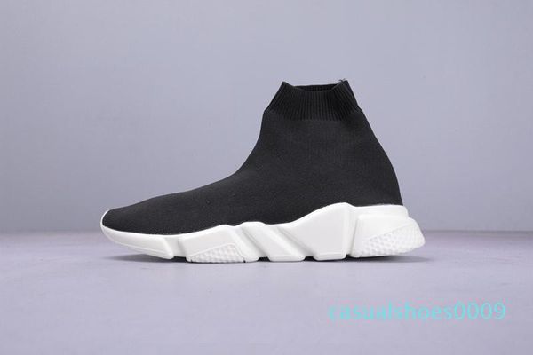 

2019 fashion new paris speed trainers knit sock shoe original luxury designer mens womens sneakers casual with box c09, Black