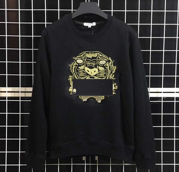 

men sweatshirts tiger head embroidery eye winter women hoodie with k to o letters designer streetwear jogger, Black