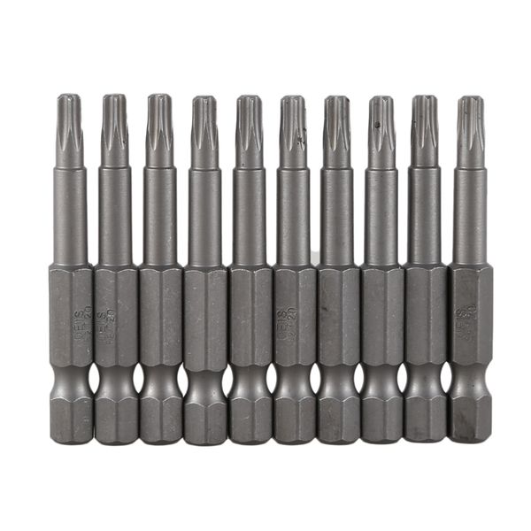 

6.3mm hexagon shank 4mm t20 magnetic tip torx screwdriver bits 10 pcs