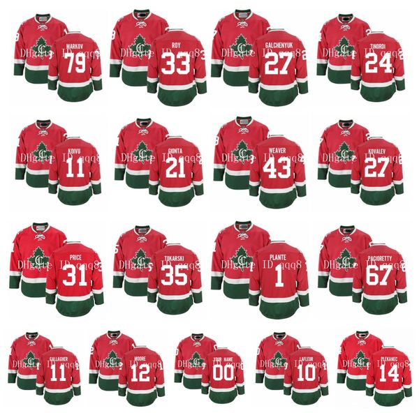 

vintage montreal canadiens jersey 31 carey price 11 saku koivu 10 guy lafleur 33 patrick roy 21 brian gionta red green custom hockey jerseys, Black;red