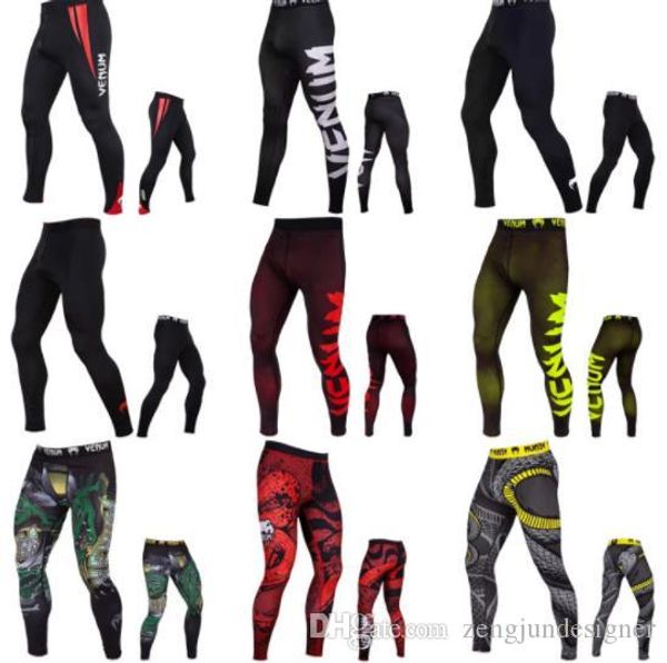 

venum mens sports desinger long pants floral parint elastic waist skinny slim homme clothing spring summer casual apparel, Black