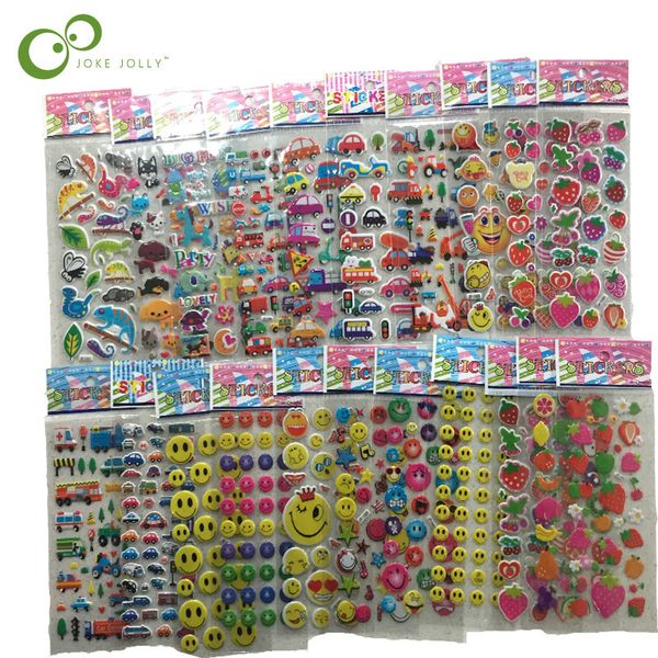 

100 sheets/set 3d puffy bubble stickers cartoon princess cat waterpoof diy baby toys for children kids boy girl gift