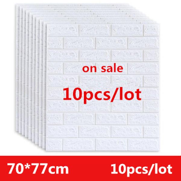 

3d brick wall stickers 77*70cm 10 pcs diy self foam waterproof decor wall covering wallpaper for tv background kids living room