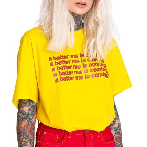 

a better me is coming t shirt tee feminist slogan graphic art hoe hipster tumblr grunge women retro vintage drop ship, White
