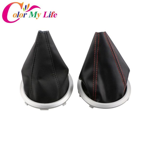 

color my life car leather mt gear shift knob boot gaiter dust cover collar for swift sx4 alto 2005 - 2016 auto parts