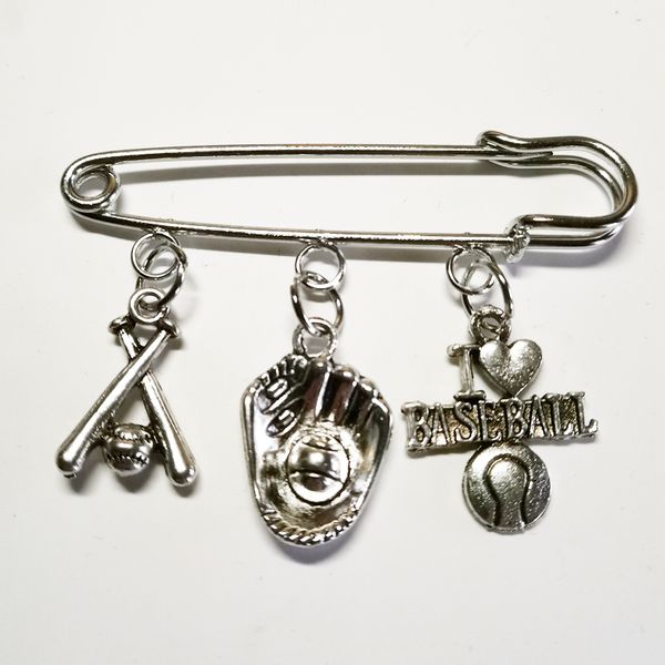 

2019 new hot ancient silver бейсбольная перчатка i love baseball брошь мода творческий мужчины женщины ювелирный дизайнер брошь спорта enthu, Gray