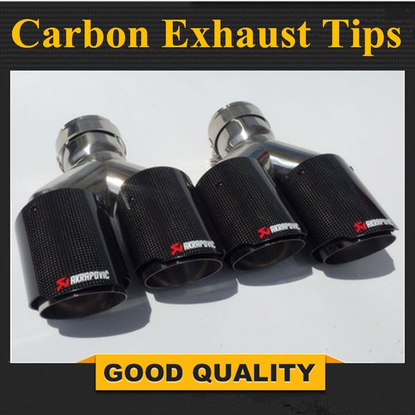 

one pair y model akrapovic carbon exhausts dual end tips for vw exhaust dual muffler pipes tail tips