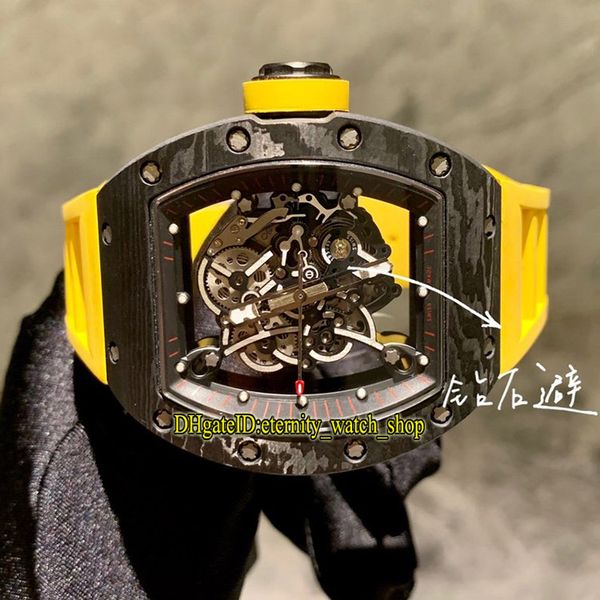 

nt version rm 055 ntpt all carbon fiber case skeleton dial japan nh automatic rm055 mens watch sapphire rubber strap designer watches, Slivery;brown