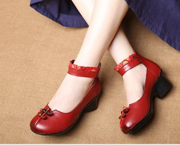 

women's shoes in spring and autumn middle coarse heel round head mother @701, Black