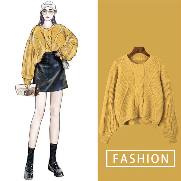 

brief paragraph sweater female easy lazy wind qiu dong outfit joker han edition college students wind small pure and fresh and s, White;black